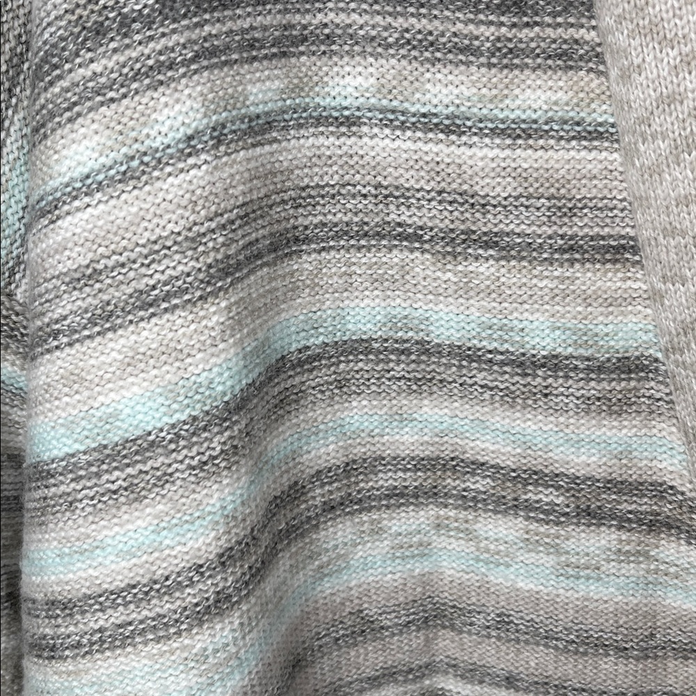 Pure Jill Striped Cardigan in Gray and White and Light Blue Size Small - Picture 3 of 6